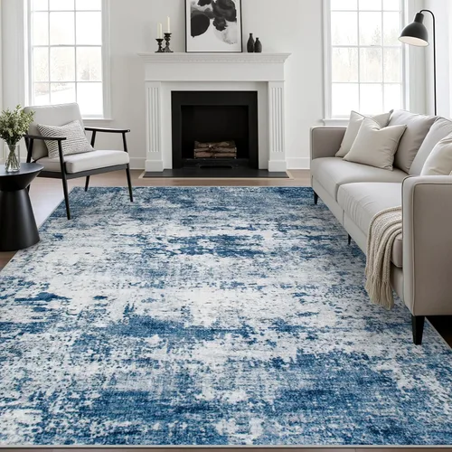 Miniatura 9 de Alfombra lavable de 2 x 3 pulgadas, alfombra de entrada: lavable, moderna, abstracta, suave, fina, antideslizante, resistente a las manchas