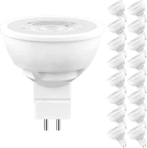 Miniatura 10 de LUXRITE Bombilla LED MR16 equivalente a 50 W, 12 V, 5000 K blanco brillante regulable, 500 lúmenes, bombilla LED GU5.3 de 6.5 W, clasificación