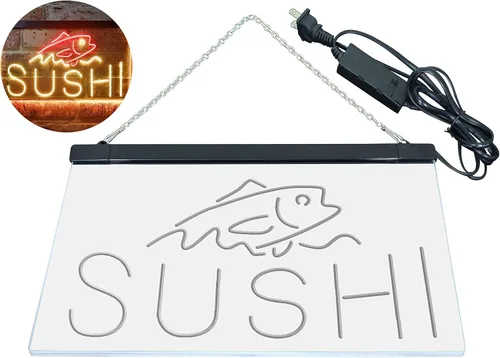 Miniatura 56 de ADVPRO Sushi Fish Sashimi Restaurant - Letrero de neón LED de doble color, azul y rojo, 12 x 8.5 pulgadas, st6s32-i3334-br