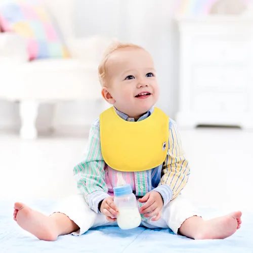 Miniatura 5 de SPINFOX Baberos impermeables para niñas, niños, babero unisex de algodón sólido de punto para bebés