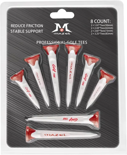 Miniatura 7 de MAZEL Paquete de 8 camisetas de golf de plástico, excelente durabilidad y estabilidad, camisetas de plástico con 5 puntas, reduce la fricción