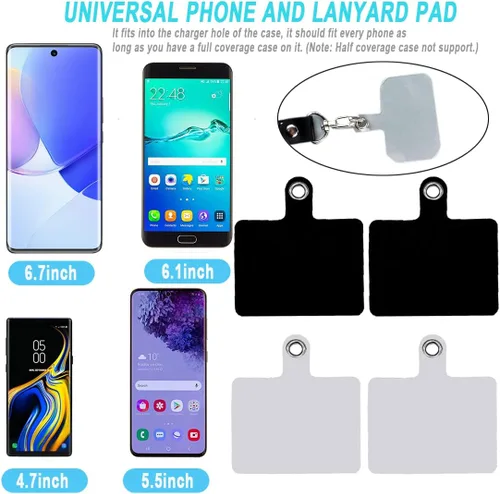 Miniatura 7 de Paquete de 20 correas para teléfono con anillo de metal, accesorio de repuesto universal para teléfono celular, parches de PVC, almohadilla adhesiva