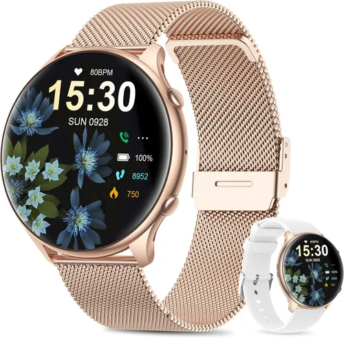 Miniatura 9 de Relojes inteligentes para mujer con rastreador de ciclo menstrual, reloj inteligente de 1.39 pulgadas, monitor de frecuencia cardíaca/sueño