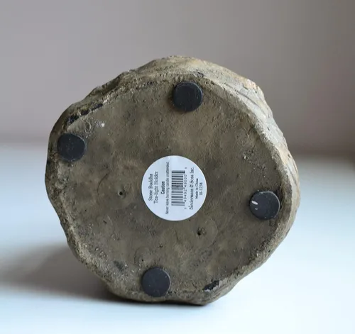 Miniatura 6 de Biedermann & Sons Stone Buddha - Portavelas de té de 6 pulgadas de ancho x 8 pulgadas de alto, estatua de meditación zen, gris claro con detalles