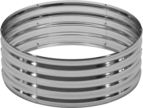 Miniatura 9 de DIIYIV 3PCS 3x3x1FT Kit de Cama de Jardín Elevada Galvanizada, Cajas para Vegetales - Caja de Flores Redonda de Metal, Camas de Plantación Grandes