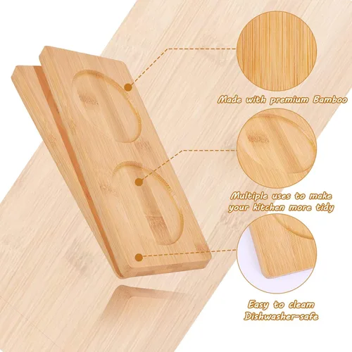 Miniatura 3 de GORGECRAFT Bandeja de molino de sal y pimienta, bandejas de molienda de pimienta de madera, bandeja de servir de té de condimentos de bambú