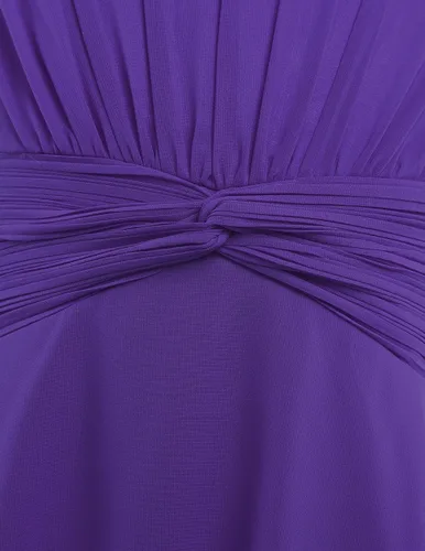 Miniatura 6 de Aislor Vestido de gasa con nudo plisado para niñas y niñas, vestido de princesa para fiesta de cumpleaños, boda, dama de honor