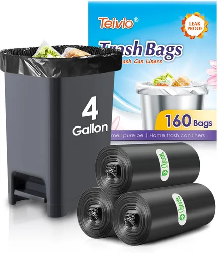 Miniatura 41 de Bolsas de basura fuertes de 1.2 galones, 220 unidades, bolsas de basura para baño, bolsas de plástico pequeñas para la oficina en casa, cocina, se