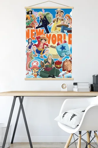 Miniatura 5 de Trends International One Piece - Póster de pared New World, 22.37 x 34.00 pulgadas, paquete de impresión premium y colgador de madera de haya