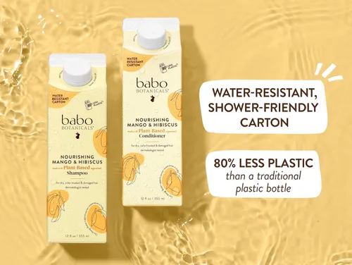Miniatura 3 de Babo Botanicals - Acondicionador nutritivo de mango e hibisco, para cabello seco, dañado y tratado con color, hidrata y suaviza, cartón resistente