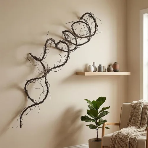 Miniatura 9 de 118 pulgadas/118.1 in pequeño colgante de pared artificial de cerezo ramas de árbol de cerezo falso, enredaderas de caña falsas, plantas