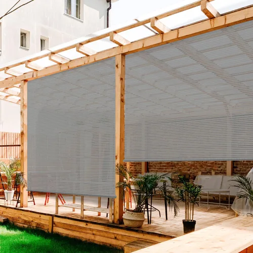 Persianas enrollables para exteriores, para porche, terraza, pérgola, patio, balcón, glorieta, privacidad, 4 pies de ancho x 6 pies de alto, tamaño