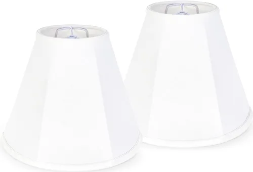 GO&SO Juego de 2 Pantallas de Lámpara de Campana Blancas Pequeñas para Mesa de Noche - 6" Superior x 13" Inferior x 10.6" Alto (Spider) Pantalla de