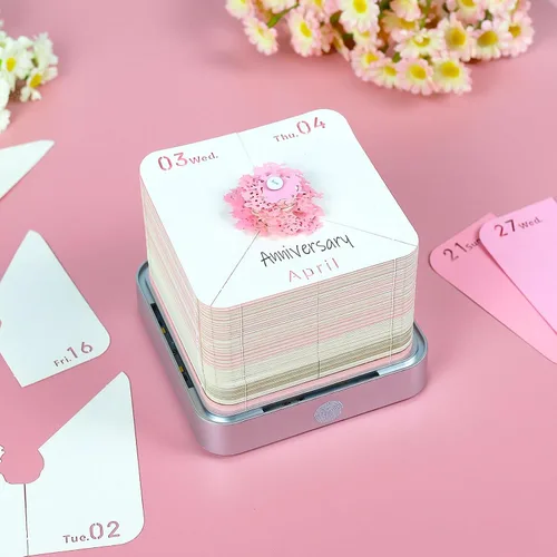 Miniatura 5 de Calendario de piezas de tiempo 2026, bloc de notas 3D, arte de papel, árbol romántico, calendario de arte 3D, bloc de notas de bricolaje, decoración