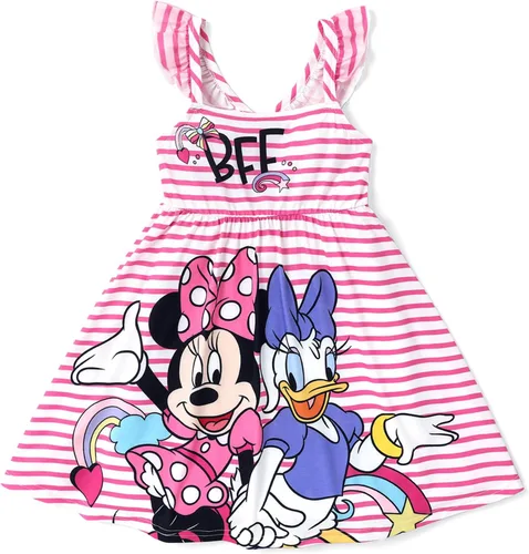 Miniatura 14 de Disney Vestido de princesa Minnie Mouse Frozen Elsa para niñas, con volantes, sin mangas, entrecruzado, ropa de verano para bebé a niño pequeño
