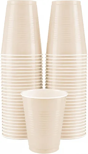 Miniatura 20 de Amcrate Vasos desechables, vasos de plástico negros de 18 onzas, fuertes y resistentes para bodas, Navidad, Halloween, paquete de 50