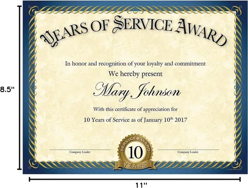 Miniatura 3 de Great Papers! Years of Service Foil Certificate, 20 Count, 8.5" x 11" (2015113),Blue