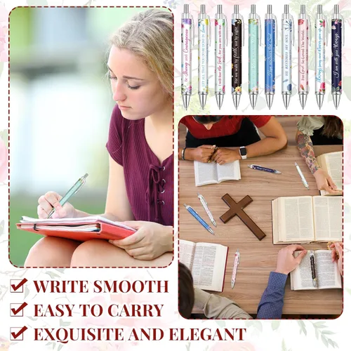 Miniatura 6 de Qeeenar 50 bolígrafos con versículo bíblico, regalo cristiano, citas inspiradoras, bolígrafos de tinta retráctiles divertidos para mujeres, hombres