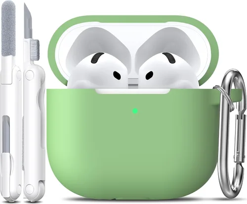 Miniatura 12 de R-fun Funda para AirPods 4 con kit de limpieza, funda protectora completa de silicona suave, compatible con AirPods 4 Gen, verde bosque C Bosque