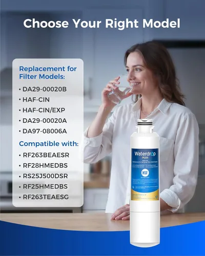 Miniatura 2 de Waterdrop Plus DA29-00020B 𝐍𝐒𝐅 𝟒𝟎𝟏 Certificado Filtro de Agua, Reduce 𝐏𝐅𝐎𝐀/𝐏𝐅𝐎𝐒, Reemplazo para Filtro de Agua Samsung® HAF-CIN, HDX FMS-2