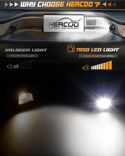 Miniatura 2 de HERCOO Luz LED para Placa de Matrícula, Lámpara de Etiqueta, Luces Traseras, Enchufe Pigtail, Conjunto de Enchufes de Arnés de Cables Compatible