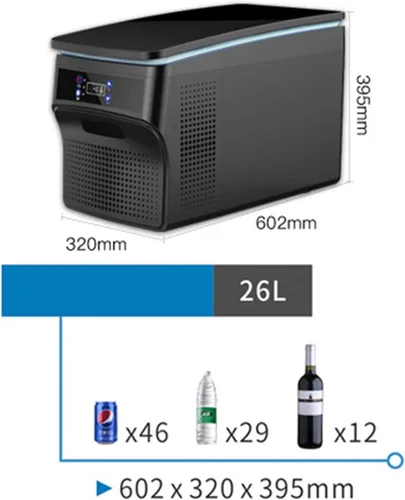 Miniatura 7 de Refrigerador portátil para automóvil, enfriador de automóvil -4.0 °F a 68.0 °F Compresor eléctrico basado en compresor 12V/24V para vehículos