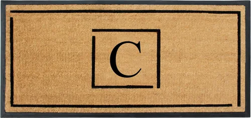Miniatura 62 de A1HC - Tapete de puerta con monograma de fibra de coco natural para puerta delantera, 24 x 48, felpudo duradero tratado anti-desprendimiento