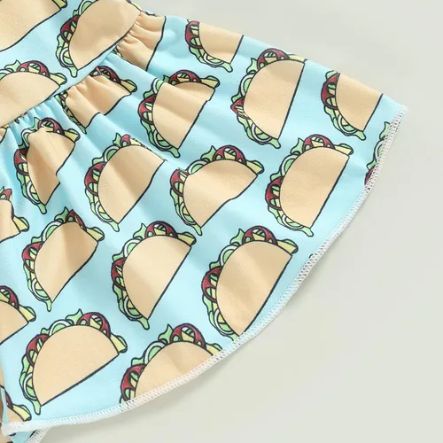 Miniatura 62 de fhutpw Conjunto de camiseta de manga corta con estampado de vaca y pantalones acampanados de dibujos animados para niñas