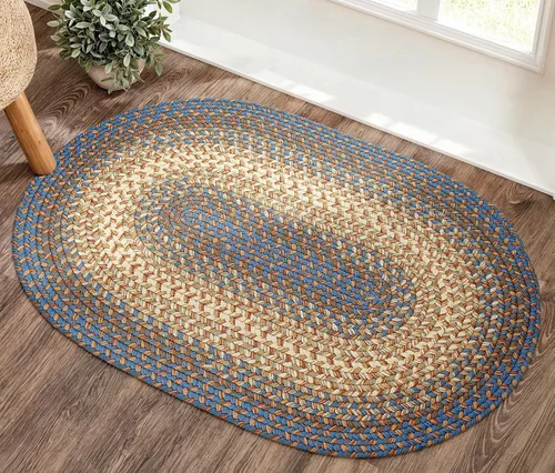 Miniatura 31 de Rhody Rug Easy Living EL33 Taupetone - Alfombra ovalada trenzada de 4 x 6 pies, decoración del hogar, tapete para piso o dormitorio, de fácil