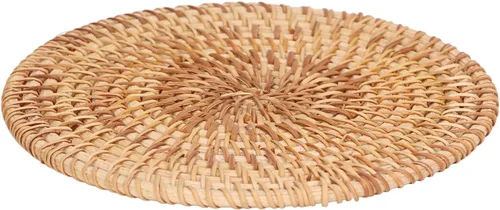 Miniatura 6 de Manteles individuales redondos tejidos, manteles individuales de mimbre natural, resistentes al calor, antideslizantes, manteles redondos trenzados