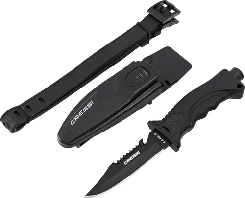 Miniatura 7 de Cressi Skorpion, cuchillo de hoja de acero inoxidable templado ideal para buceo y pesca submarina - Punta puntiaguda y roma