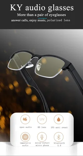Miniatura 2 de Lentes de sol Bluetooth AI, nuevas gafas inalámbricas Bluetooth, lentes de audio inteligentes, lentes inteligentes de entretenimiento