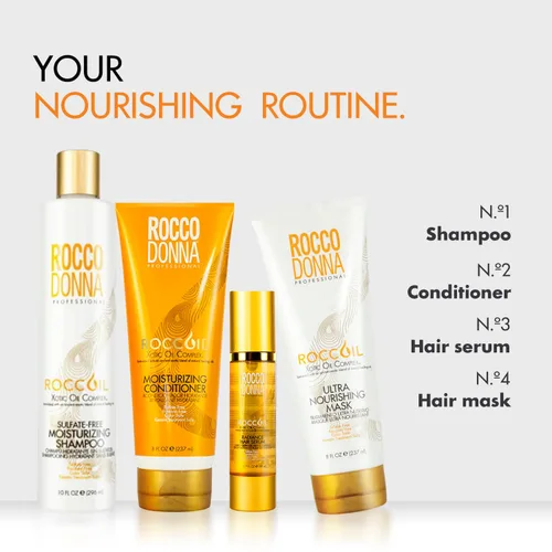 Miniatura 3 de Rocco Donna Acondicionador hidratante sin sulfato, hidratación intensa, suavizante y brillo para cabello teñido con complejo de aceite xótico
