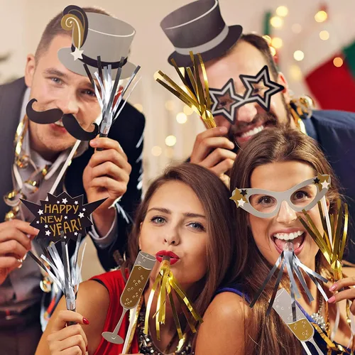 Miniatura 2 de 36 piezas de ruido dorado y plateado para adultos y niños, cuernos de fiesta y sopladores, chillones para cumpleaños, Navidad, eventos deportivos