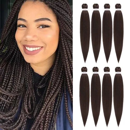 Miniatura 48 de Cabello trenzado preestirado - 12 pulgadas, 8 paquetes, cabello trenzado natural negro corto para trenzas torcidas o trenzas en caja, extensiones