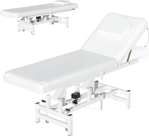 Miniatura 16 de Mesa de masaje estacionaria con espuma viscoelástica, mesa de tatuaje de masaje con altura ajustable, cama facial para esteticista, piel sintética