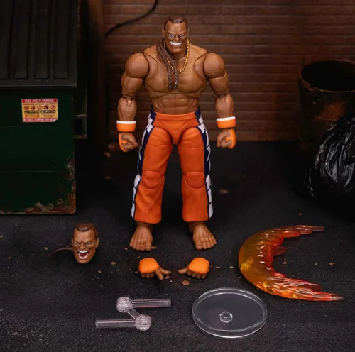 Miniatura 2 de Jada Toys - Figura de acción de Street Fighter II Dee Jay Wave 3 - Escala 1:12, 6 pulgadas de alto, cabezas intercambiables, manos y accesorios
