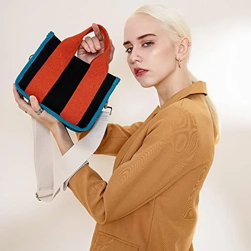 Miniatura 6 de Jeelow Bolso de lona para el hombro bolso cruzado para hombres y mujeres con cremallera y bolsillos