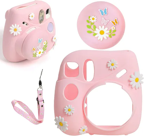 Miniatura 10 de Funda de silicona para Fujifilm Instax Mini 7+7 Plus piel de cámara instantánea, funda protectora con correa de hombro ajustable