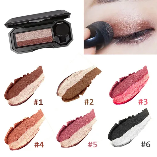 Miniatura 8 de Sombra de ojos perfecta de doble color, maquillaje de sombra de ojos perezosa de dos tonos, altamente pigmentada con exquisitas purpurina