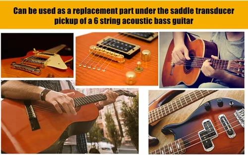 Miniatura 4 de Pastilla de pastilla de guitarra, puente integrado, tira extraíble, para bajo acústico de 6 cuerdas