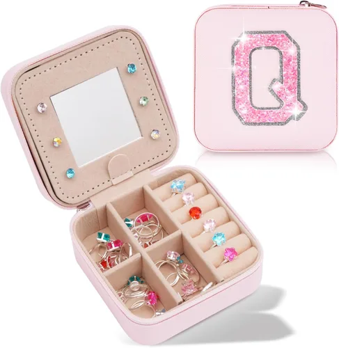Miniatura 56 de Uygafly Joyero de viaje – Joyero personalizado para mujeres, pequeño organizador de joyas, bonitos organizadores de joyas y estética