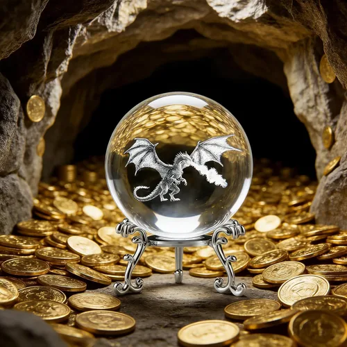 Miniatura 5 de ZEERSHEE Bola de cristal de dragón 3D de 2.4 pulgadas con soporte de dragón que respira fuego decoración regalos para niños y niñas