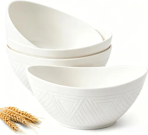 Miniatura 25 de Homienly Tazones para servir de 9.6 pulgadas, platos grandes para servir para fiestas de boda, 60 onzas para ensalada, guarniciones, pasta