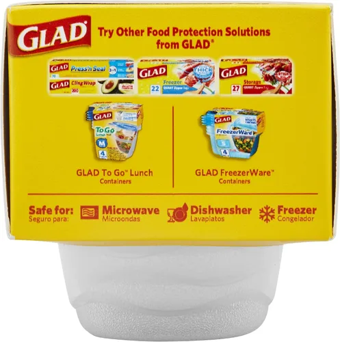 Miniatura 12 de Recipientes de almacenamiento de alimentos GladWare Home Tall Entrée, cuadrados grandes con capacidad para 42 onzas, juego de 3 unidades, con sello