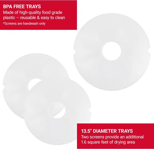 Miniatura 4 de Nesco LM-2-6 Clean-A-Screen Tray for Dehydrators FD-28JXFD-37FD-60FD-61FD-61WHCFD-75A and FD-75PR, Set of 2