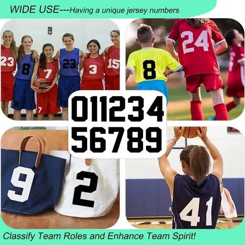 Miniatura 5 de 22 piezas de números de camiseta con números para planchar, número de transferencia de calor, números de jersey del 0 al 9 para uniforme