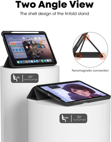 Miniatura 3 de Aoub Funda para iPad Air de 11 pulgadas M3/M2 (2025/2024), iPad Air de 5ª/4ª generación (2022/2020) de 10.9 pulgadas con soporte para lápiz, soporte