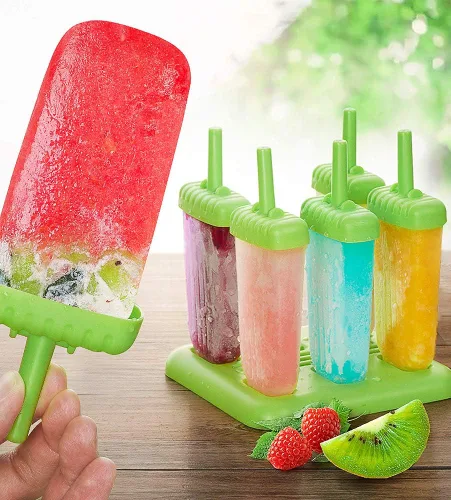 Miniatura 2 de Ozera - Juego de 6 moldes reutilizables para paletas de hielo, moldes para crema, moldes de fácil liberación, moldes para hacer paletas caseras