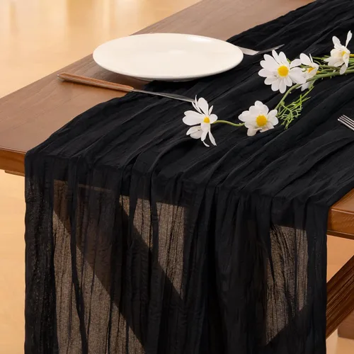 Miniatura 50 de Socomi - 10 caminos de mesa de gasa, estilo bohemio y rústico, para primavera, Pascua, bodas, fiestas, baby showers, cumpleaños y decoración, 120
